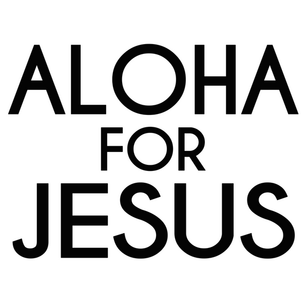 White Logo Sticker – Aloha for Jesus